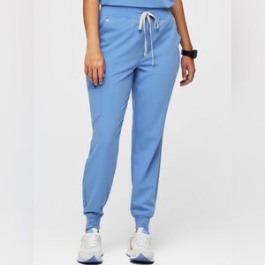 Figs Ceil Blue high waisted Zamora Jogger Pants PO# 1473